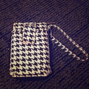 Initials-inc black and white wristlet